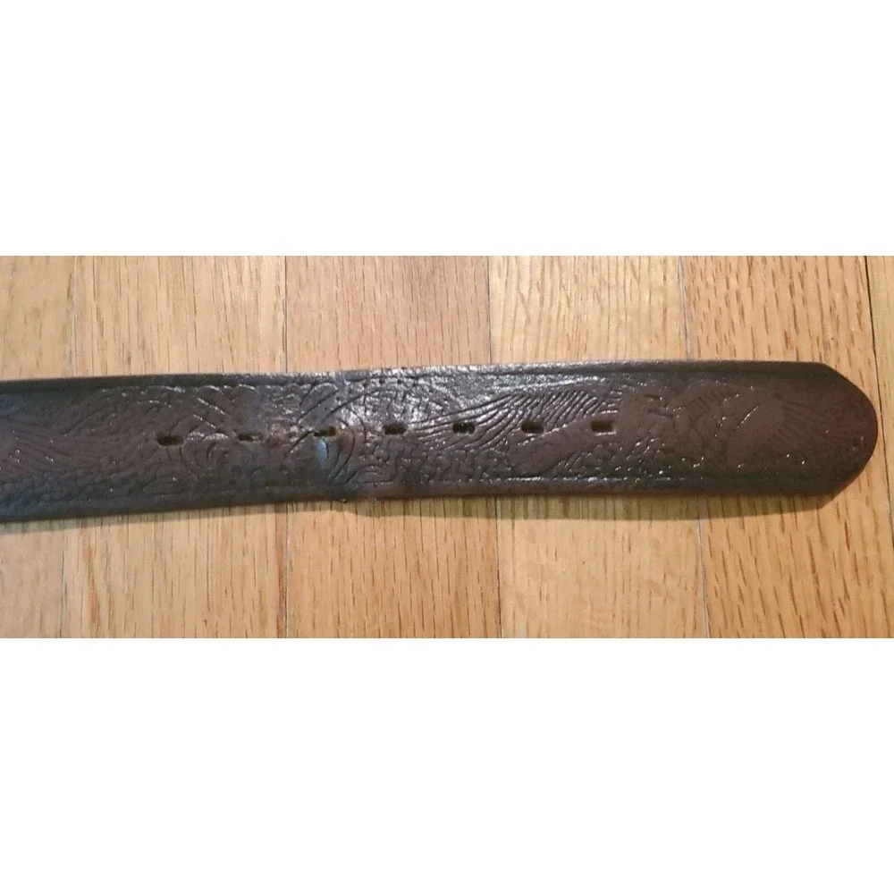 WRANGLER Brown Genuine‎ Leather Western Belt Mens Size 40/100
